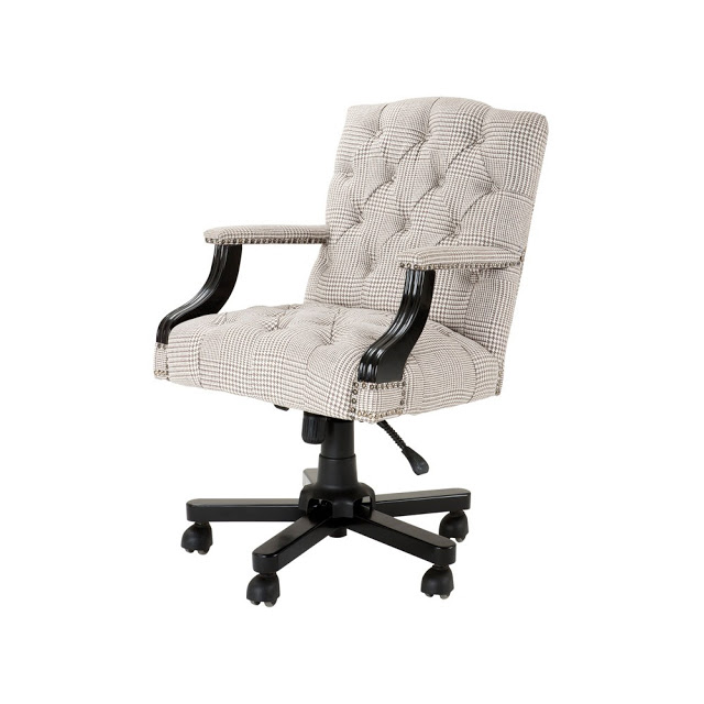 Chair. White/Beige swivel chair on a white background.